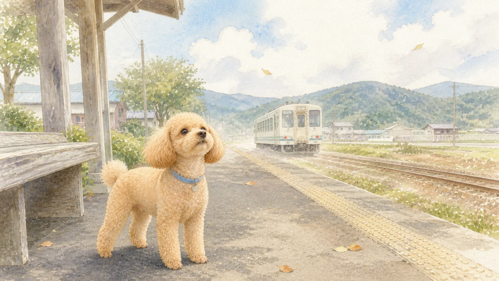 動く絵本「はじめての電車旅」の完成ページ